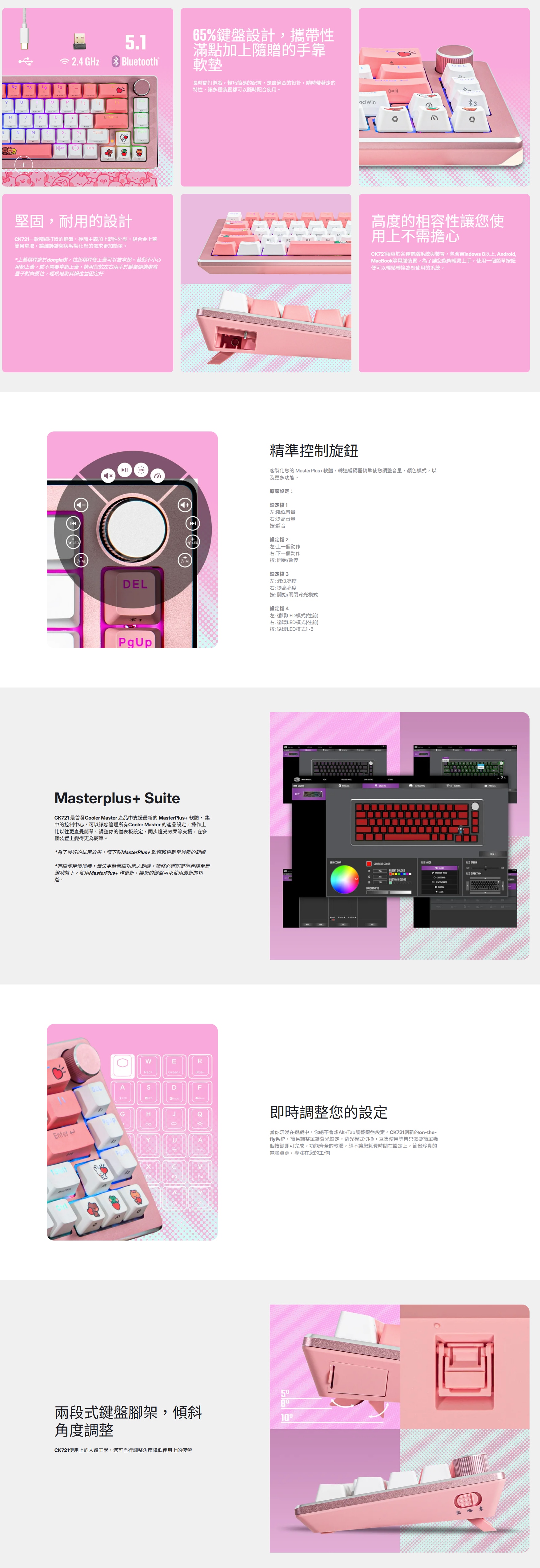 COOLER MASTER CK721 無線機械鍵盤 - LINE FRIENDS MININI 限定版